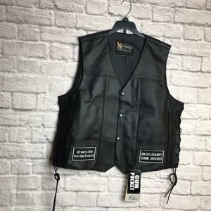 Xelement Leather Vest Sz XL Men’s New NWT